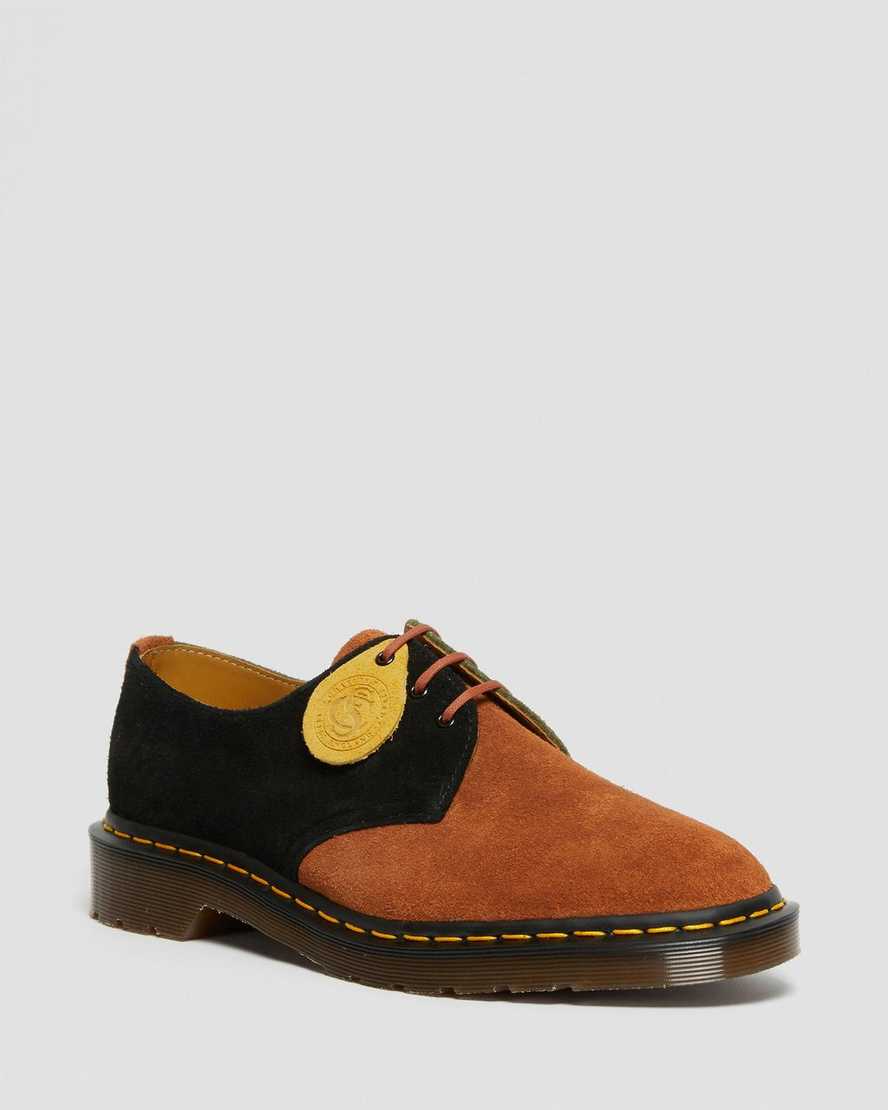 Dr. Martens 1461 Made In England Suede Snøresko Herre Brune/Grønn/Svart [9708ABVID]